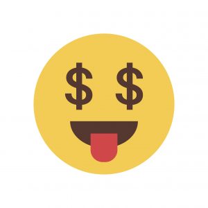 Yellow Smiling Cartoon Face Show Tongue Money Rich Emoji People Emotion Icon